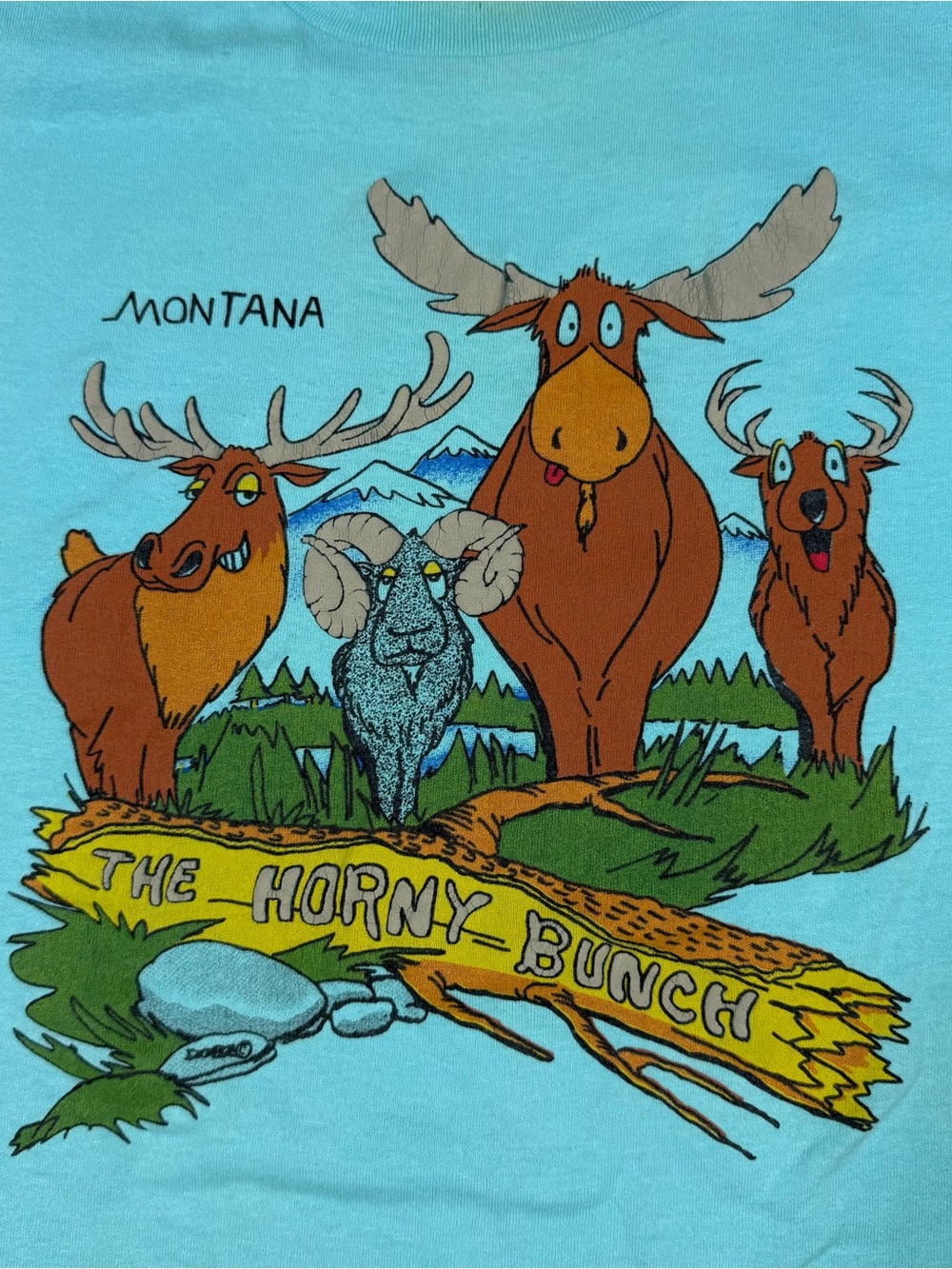 E1 Vintage Select T Men's Elk The Horny Bunch Montana T Shirt XL USA - Picture 3 of 7